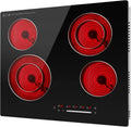 Tables de cuisson – Alemania, Plaque Vitrocéramique 60 cm 4 Foyers avec Double Zone, Table de Cuisson Infrarouge Encastrable 6700W 230V