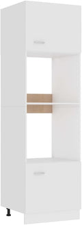 Meuble Micro-Ondes Lyon Blanc 60 x 57 x 207 cm Bois d'ingénierie – Rangements sur pied, vidaXL