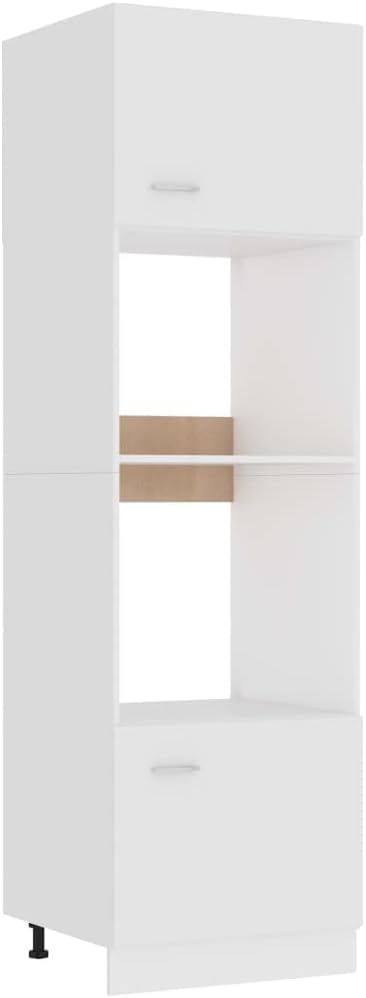 Meuble Micro-Ondes Lyon Blanc 60 x 57 x 207 cm Bois d'ingénierie – Rangements sur pied, vidaXL
