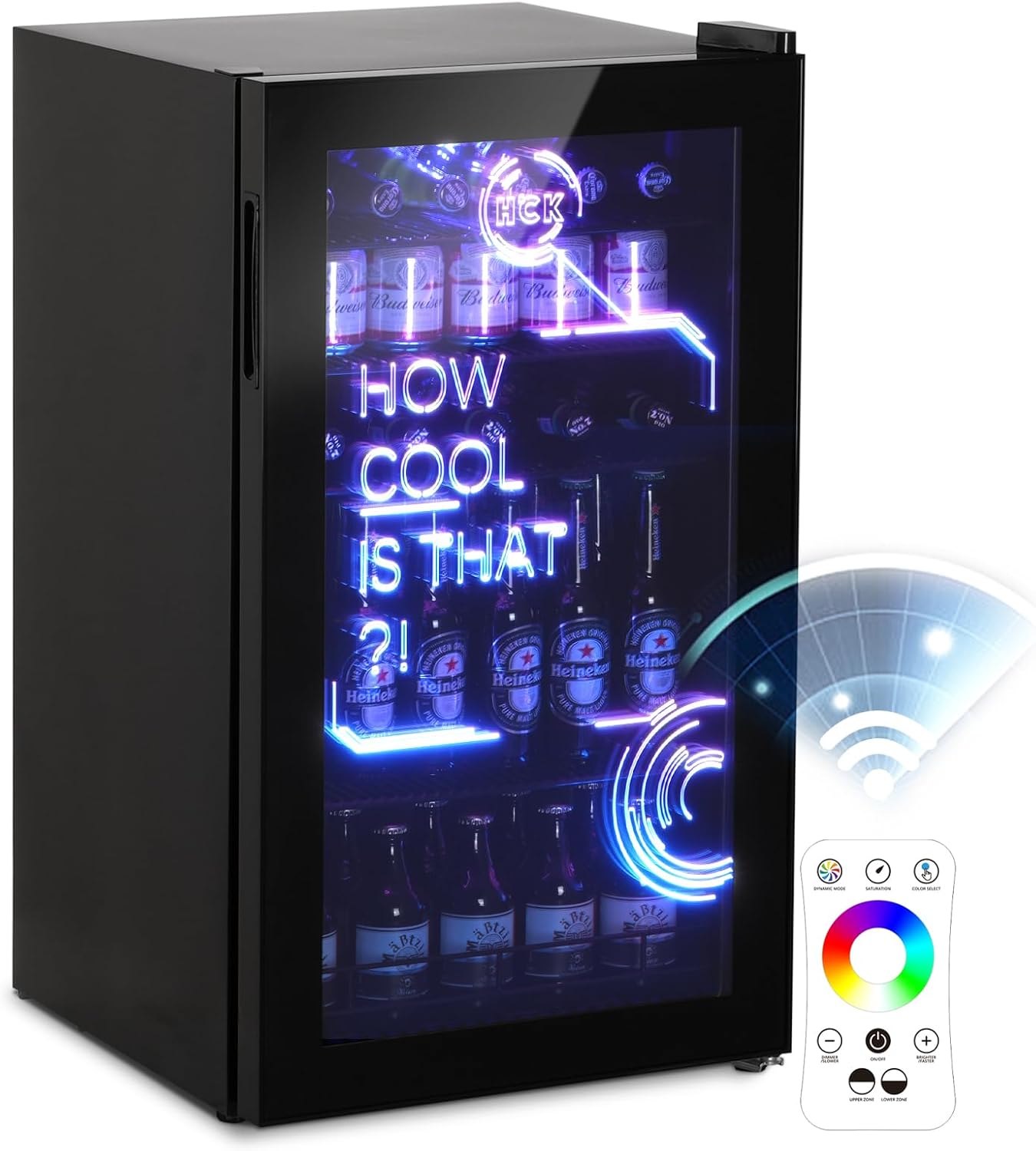 98L Petit Frigo Silencieux de 0-10°C – Réfrigérateur Pour Boissons – Mini réfrigérateurs, HCK, Noir., Mini Bar Intérieur, Fête