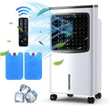 COSTWAY Rafraîchisseur d'Air Silencieux 4 EN 1 – Climatiseur Mobile sans Évacuation 8L, Auto-Oscillation 70°