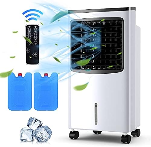 COSTWAY Rafraîchisseur d'Air Silencieux 4 EN 1 – Climatiseur Mobile sans Évacuation 8L, Auto-Oscillation 70°
