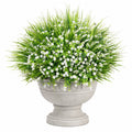 Plante artificielle avec fleurs blanches en vase 50cm