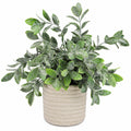 Plante verte artificielle avec pot tressé