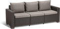 Canapé 3 places en rotin naturel et ouvert – Fauteuil Lounge Allibert California 199 x 68 x 72 cm Graphit/Panama Cool Grey – Chaises