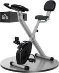HOMCOM Vélo d'Appartement Pliable Magnétique Cardio-training - Sport Maison avec 8 Niveaux de – Noir/Gris