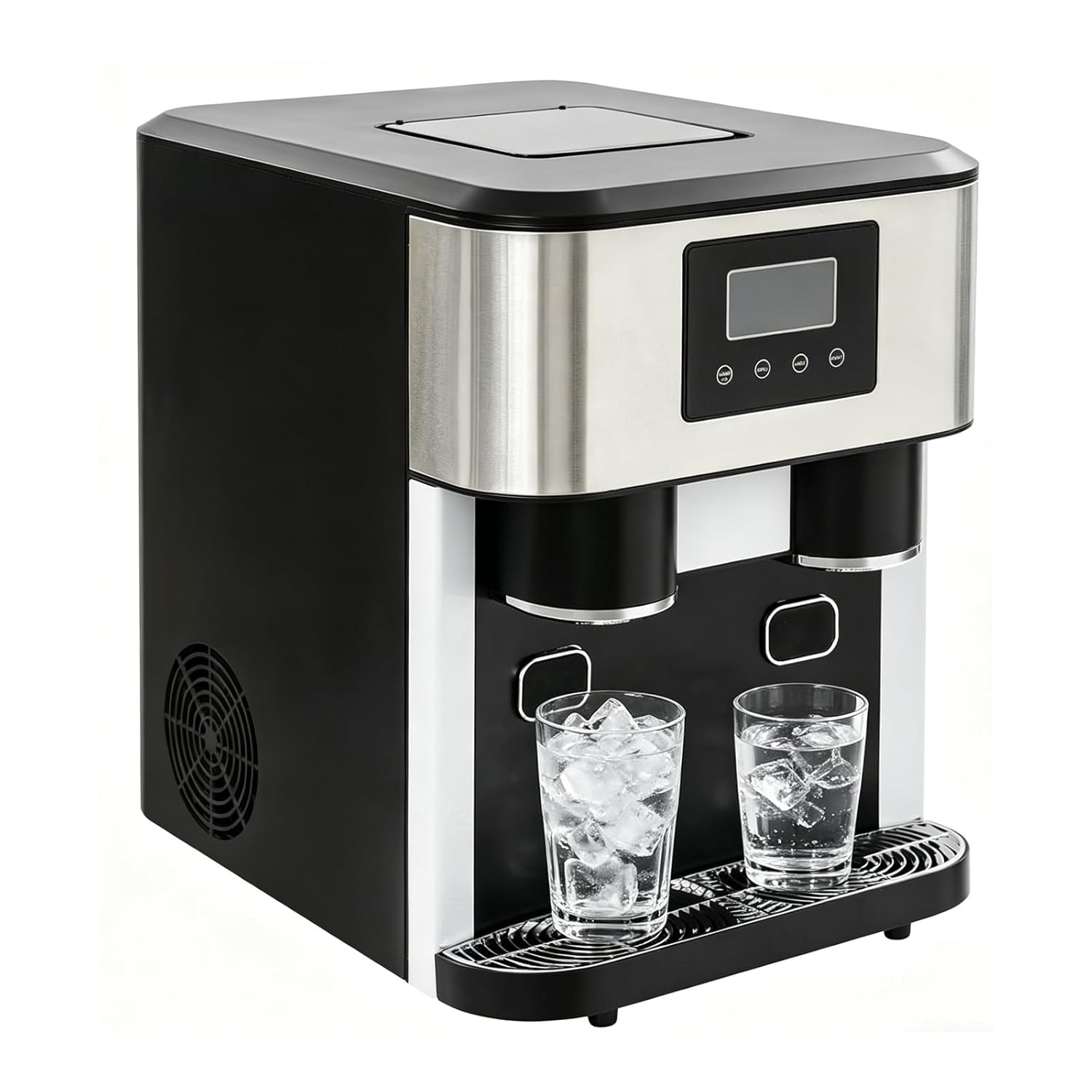 CHIMHOON Machine à Glaçons Petite 3-en-1 – Distributeur de Glaçons avec Glace Pilée, Machine à Glaçons de Table pour Maison, Autonettoyant, Bureau