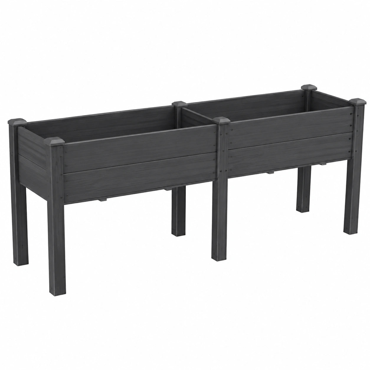 Jardinière surélevée à 2 compartiments en gris