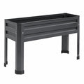 Jardinière surélevée en métal gris anthracite pour jardin