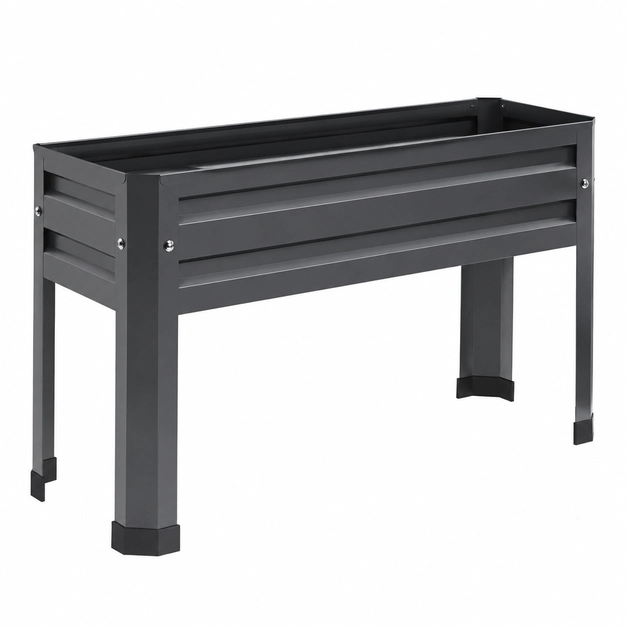 Jardinière surélevée en métal gris anthracite pour jardin