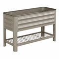 Jardinière surélevée en métal gris pour extérieur