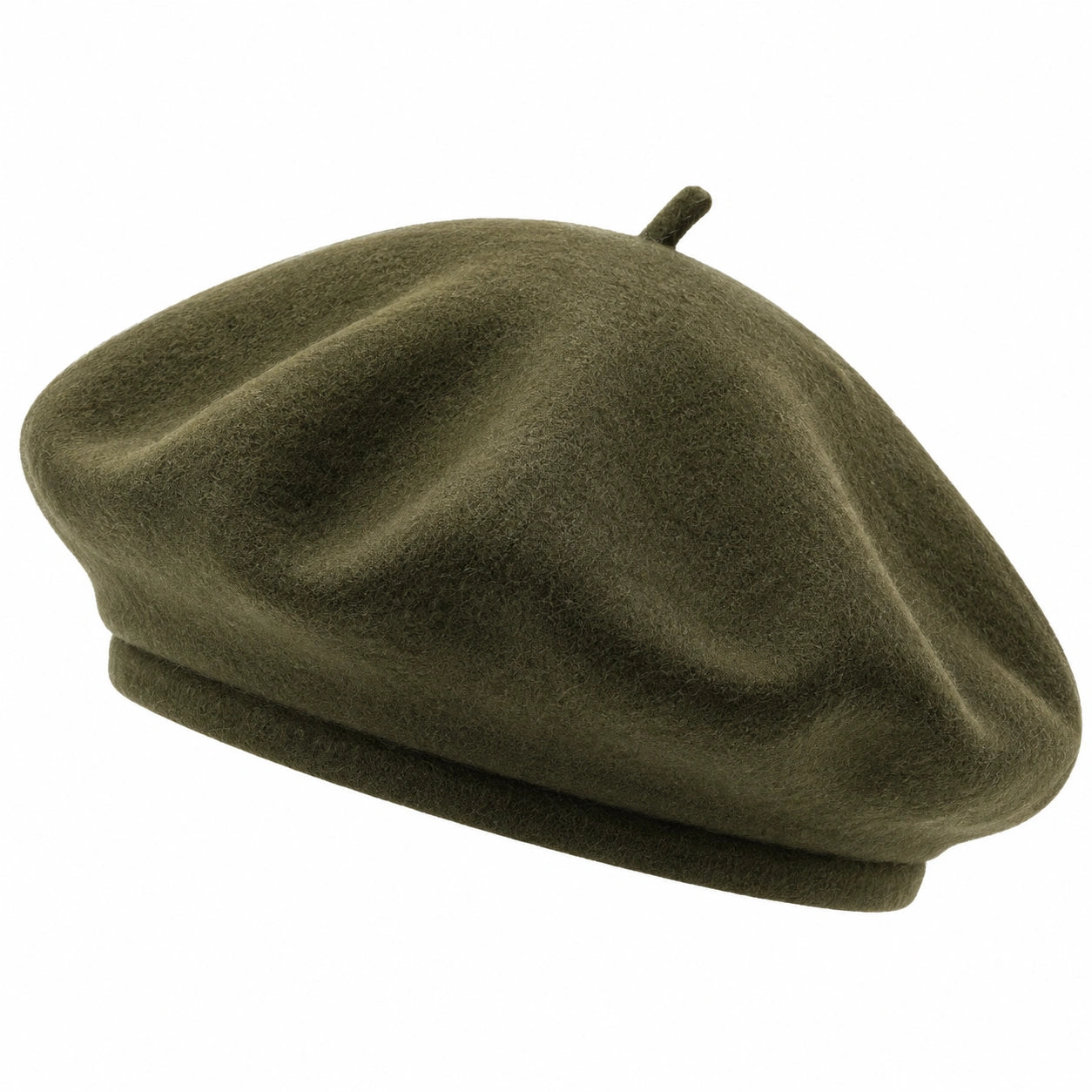Béret classique en laine kaki - taille unique