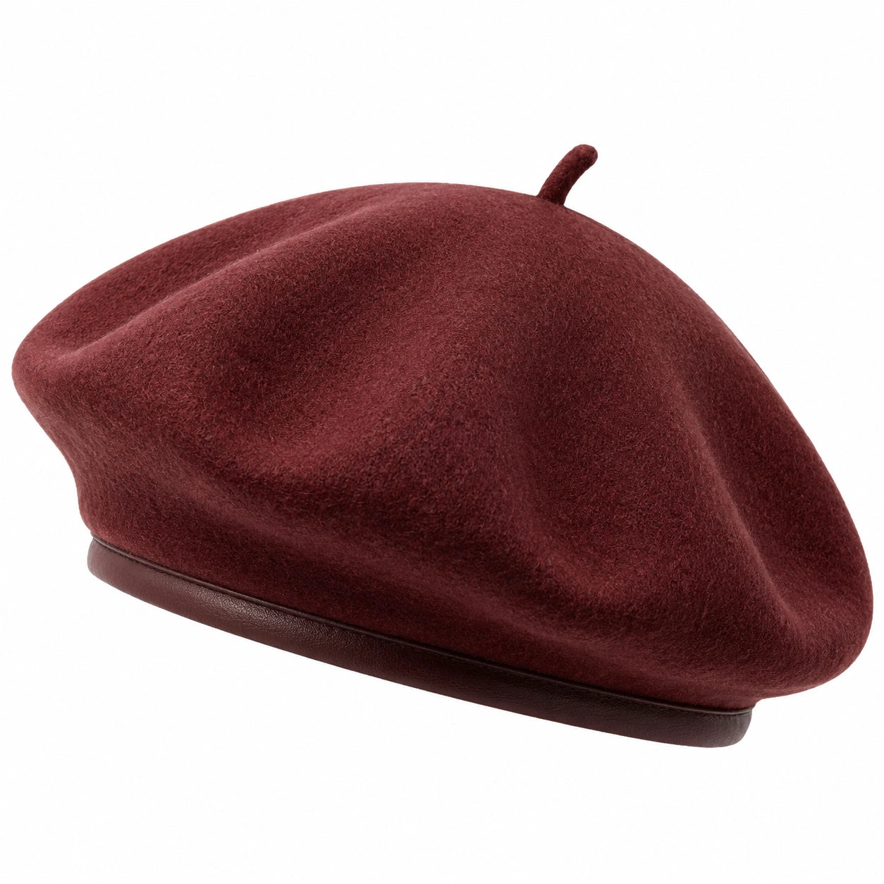 Béret en laine bordeaux élégant