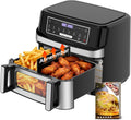 Friteuses à air – Emphsism, Air Fryer 12L, Friteuse à Air Chaud XXL Mode Flexible 1 ou 2 Zones, Noir/Argent