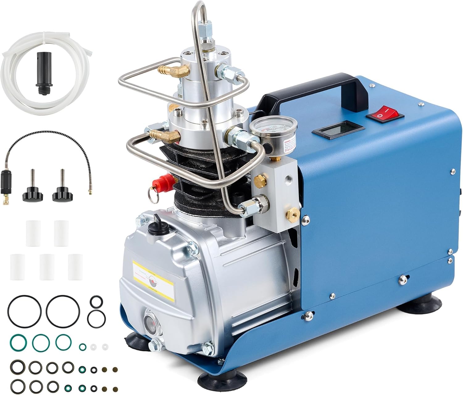 Compresseur d'Air Électrique – CREWORKS, 30MPA 4500PSI, 300Bar Compresseur Pompe à Air de Haute Pression, Pression Non Réglable, Pompe PCP