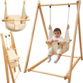 Balançoires – Tiny Thinkers, Balançoire en Bois pour bébé avec siège à Bascule Pliable, Jouet bébé pour intérieur et extérieur sécurisé