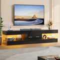 éclairage LED intégré et Grand tiroir – Meuble TV pour téléviseurs jusqu'à 75 Pouces – Banc TV, Bestier, Noir