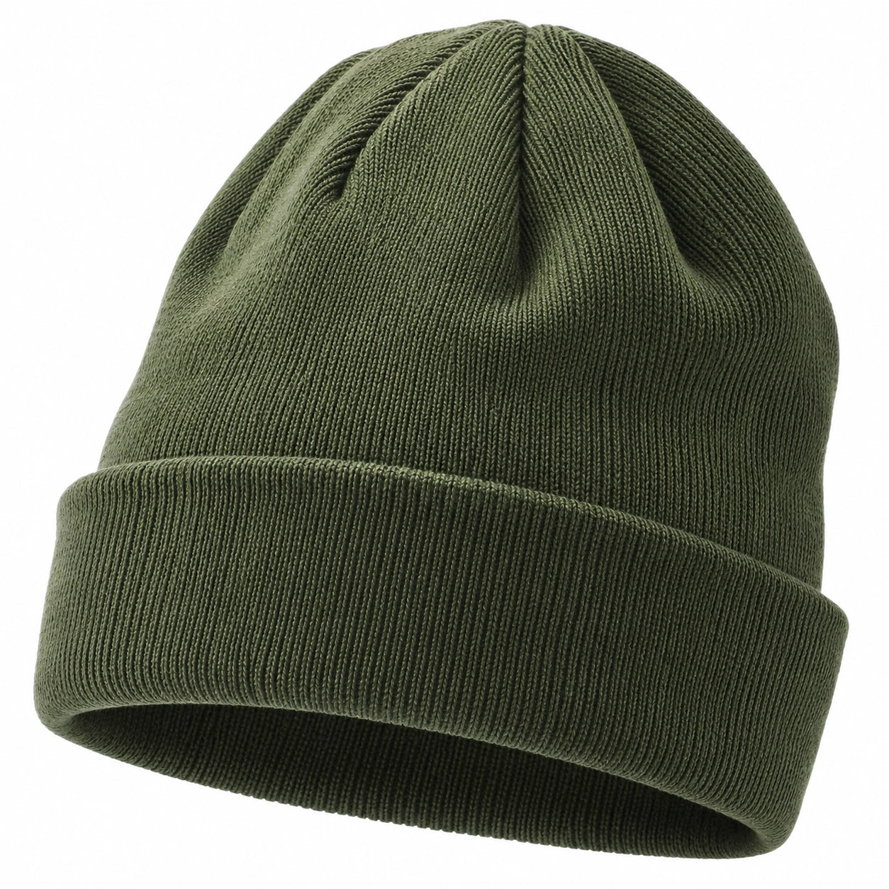 Bonnet en tricot vert olive pour adultes