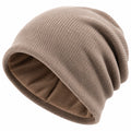 Bonnet d'hiver chaud doublure polaire beige