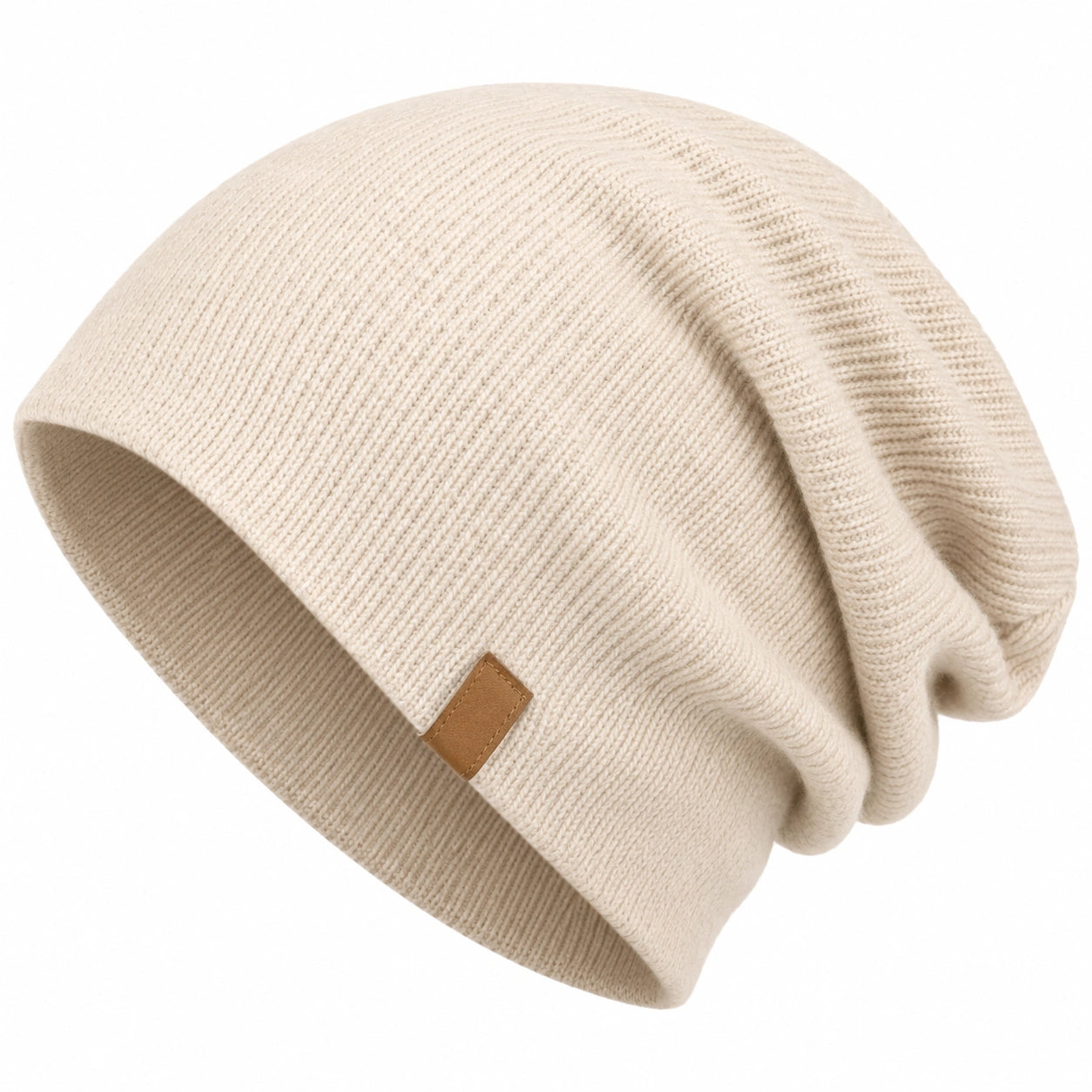 Bonnet en maille beige pour adultes