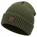 Bonnet tricoté hiver vert olive