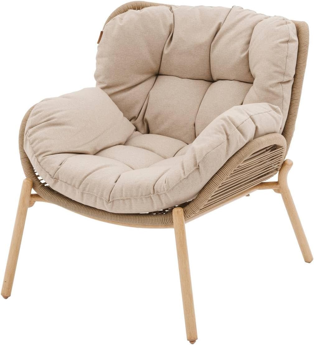 Hespéride - Fauteuil de Salon de Jardin Meloane Beige - Acier Epoxy Anti-Rouille et Résine – HESPERIDE, Balcon, Patio