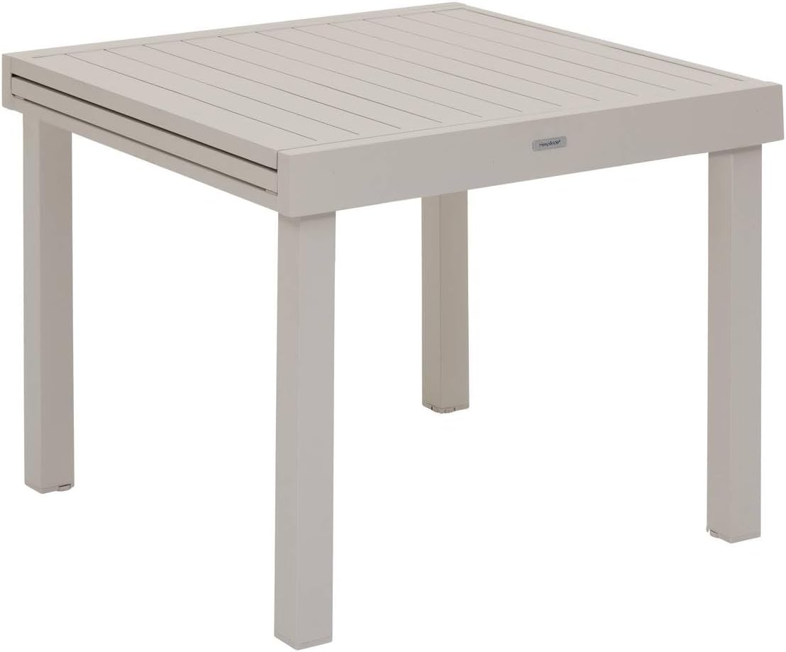 HESPERIDE Hespéride - Table de Jardin Extensible Piazza Argile - 8 Places - Aluminium Traité Epoxy – Beige