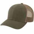 Casquette trucker olive avec maille beige