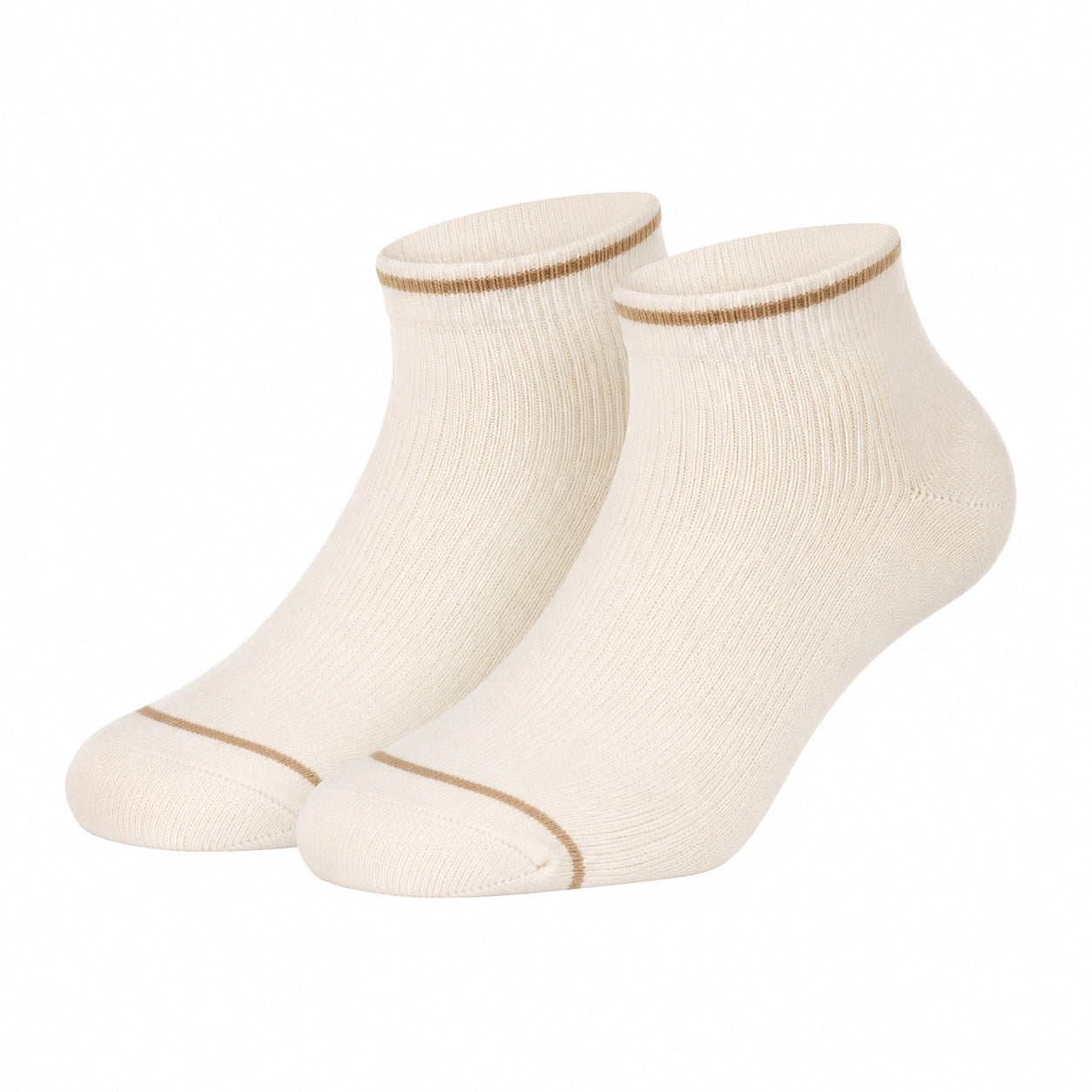 Chaussettes courtes unisexes couleur crème