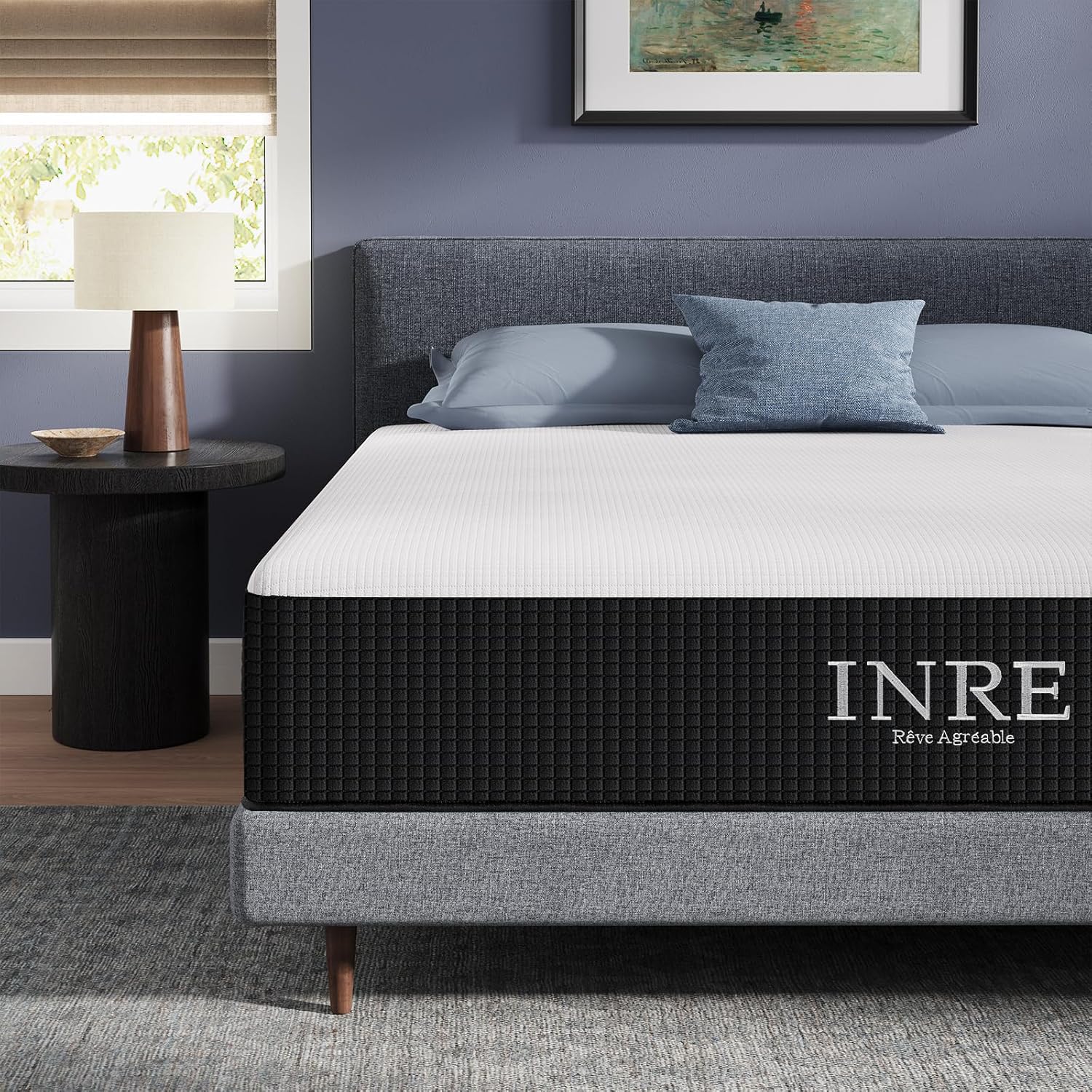 Épaisseur 30cm – Matelas 160 x 200 cm, INRE, Soutien 7 Zones, Matelas en Mousse à Mémoire de Forme, Confort Équilibré