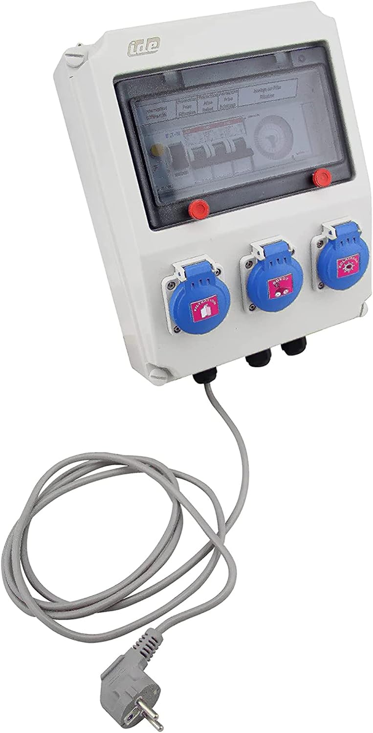 Aqualux EDENEA - Coffret Electrique Piscine sur Prises - Pompe Filtration+Robot Piscine+Projecteur LED – Blanc/Bleu/Gris