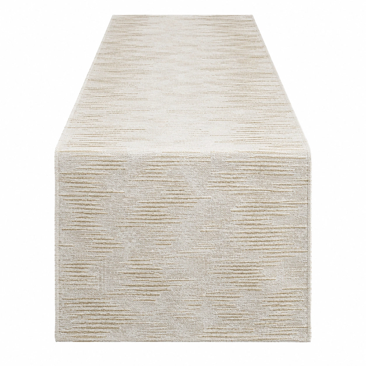 Chemin de table beige avec motif linéaire élégant