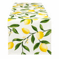 Chemin de table motif citron blanc et jaune 140x40 cm