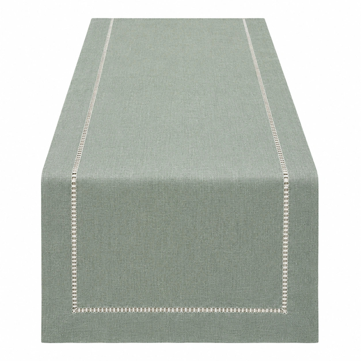 Chemin de table élégant vert sauge 150x40 cm