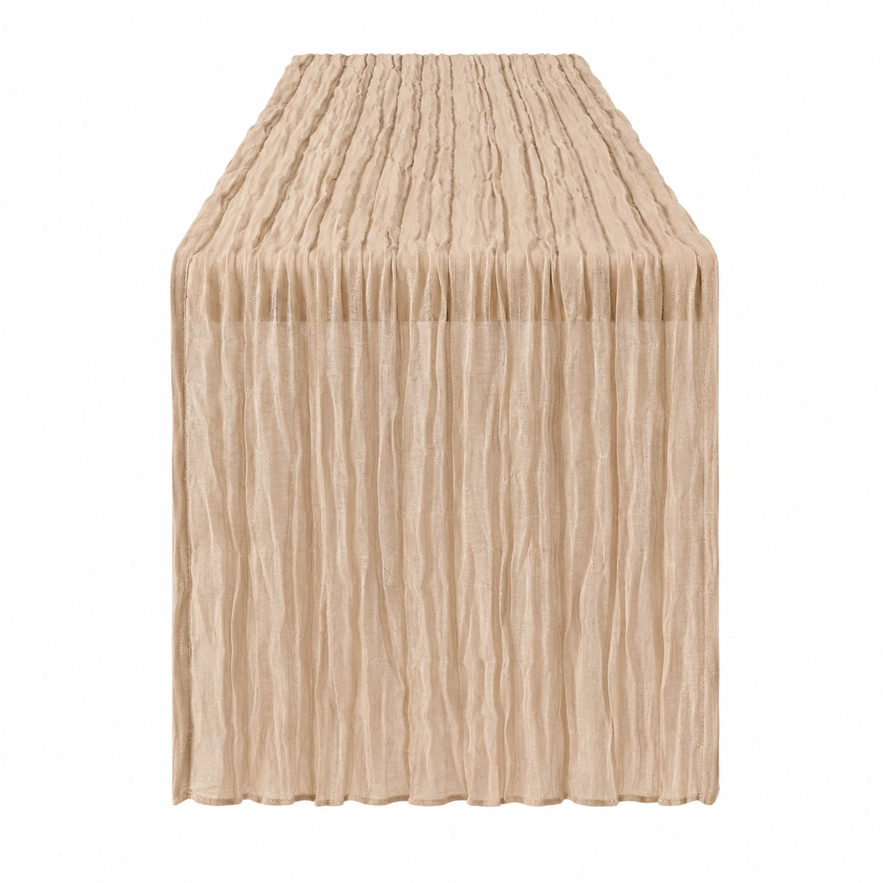 Chemin de table beige à texture plissée