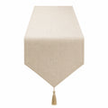 Chemin de table beige avec pompon