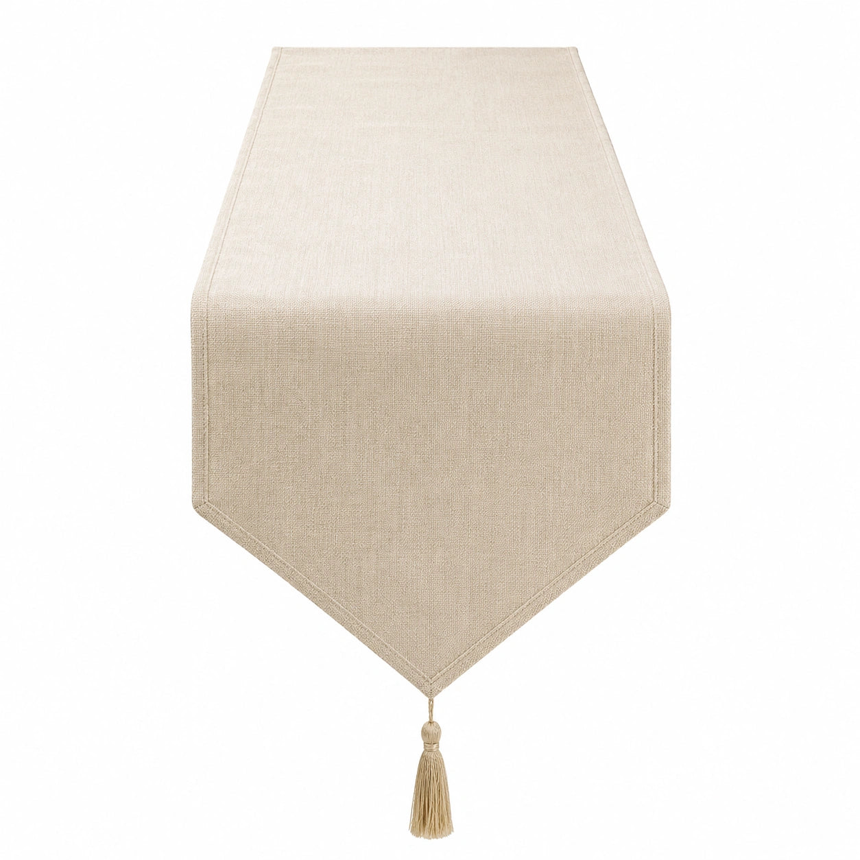 Chemin de table beige avec pompon