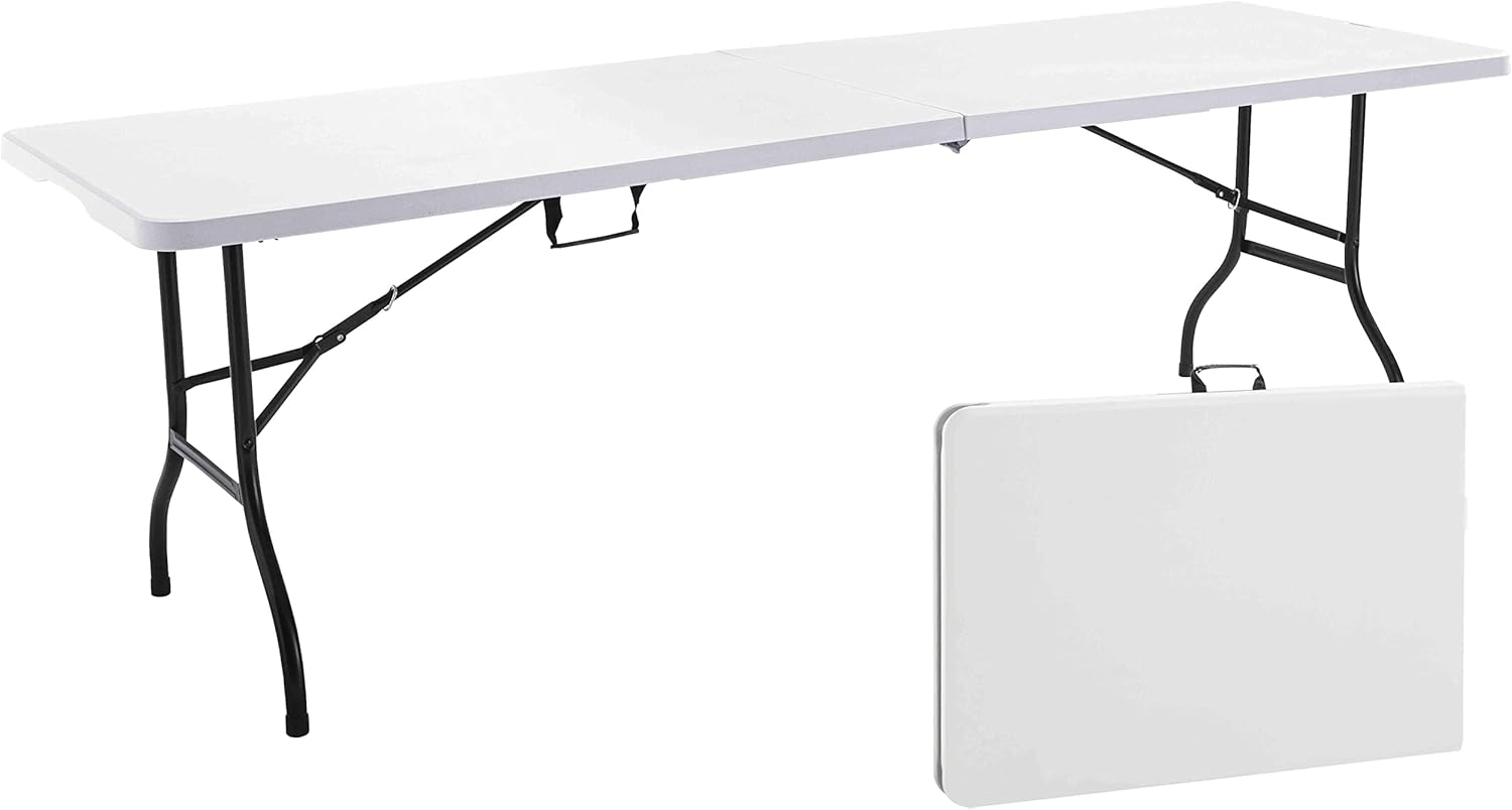 Rekkem Table rectangulaire 10-12 Personnes 244 cm – Ne pas dépasser le poids maximal autorisé de 170 kg, Blanc/Noir