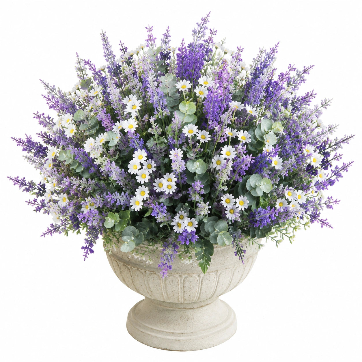 Bouquet de fleurs artificielles lavande et marguerites 30 cm