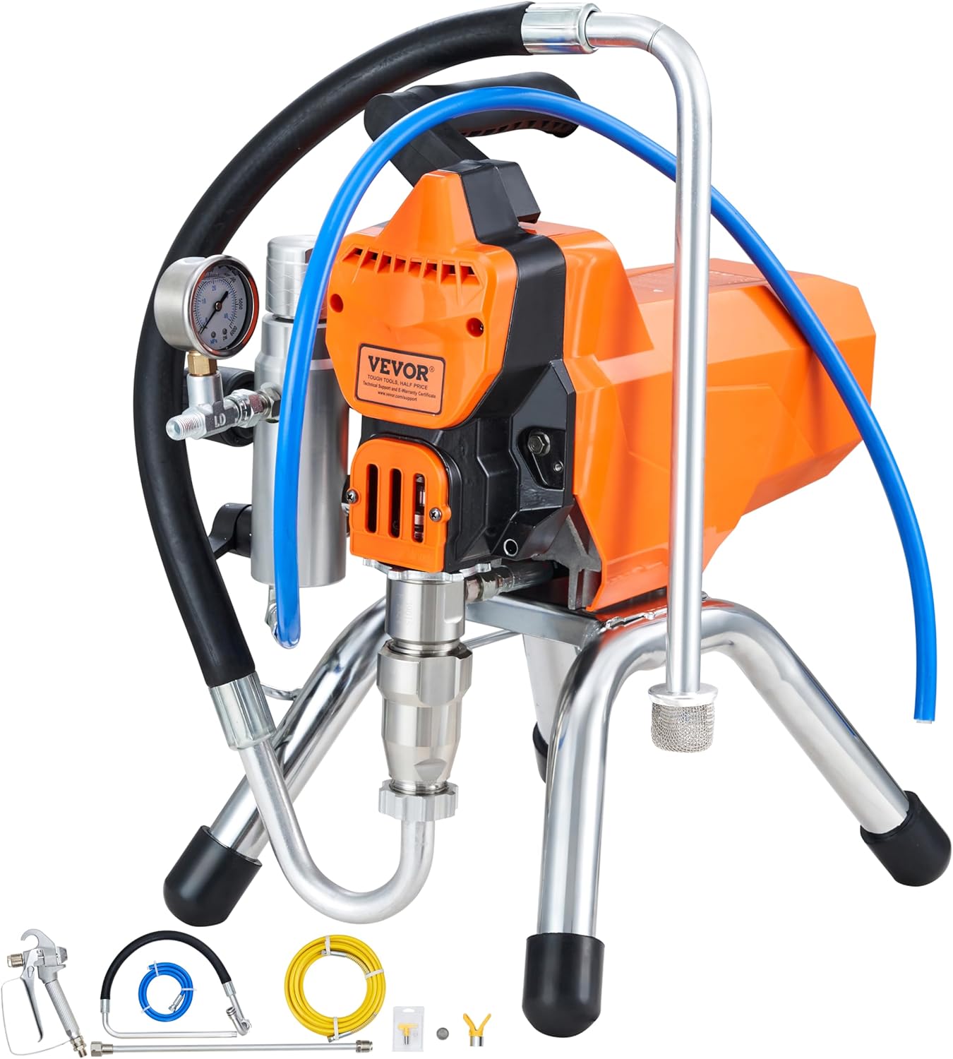 VEVOR Pulvérisateur sans Air avec Tuyau Haute Pression – RICHRICH, pour Peinture Intérieure Extérieure Fournitures Clôtures, 2 L/Min, 3000 PSI