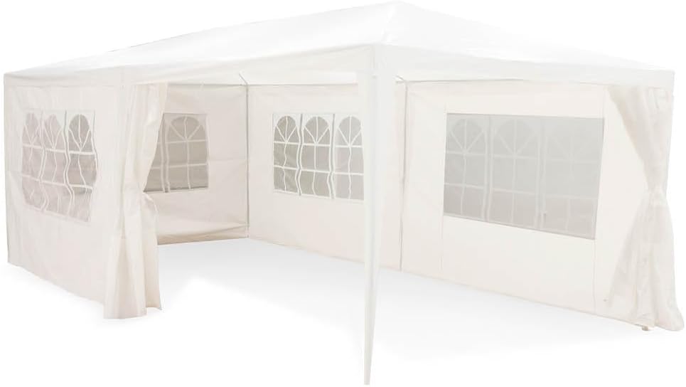 Lifetime Garden Tonnelle 3x6 Mètres – Barnum avec Parois Latérales, Tente de Camping pour 70 Personnes, Blanc Étanche, Chapiteau pour Jardin