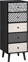 40 x 40 cm – Drawer Chest Commode – Commodes, HOMCOM, Bois d'ingénierie, Noir, Noir/Blanc