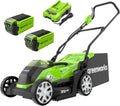 Tondeuses rotatives – Greenworks, 40V Tondeuse à Gazon Sans Fil pour Pelouses Jusqu'à 400m2, Largeur de Coupe de 35 cm, Sac de 40L, Vert/Noir
