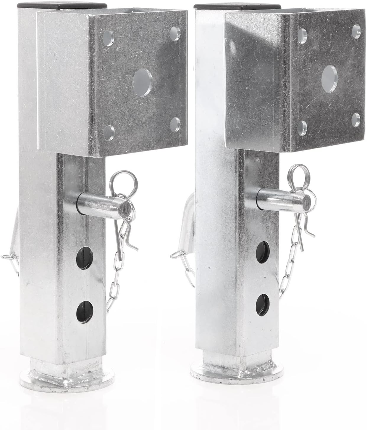 XPOtool 2X Béquilles de Support pivotantes – pour Remorques & matériel de Fixation, Longueur 350 mm, levée 200 mm, Capacité Max. 1300 kg, Argent