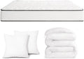 Matelas 2 Personne 15cm Épaisseur – Matelas 140x200, Luxirest, Ensemble Matelas et Couette et Oreiller, Blanc
