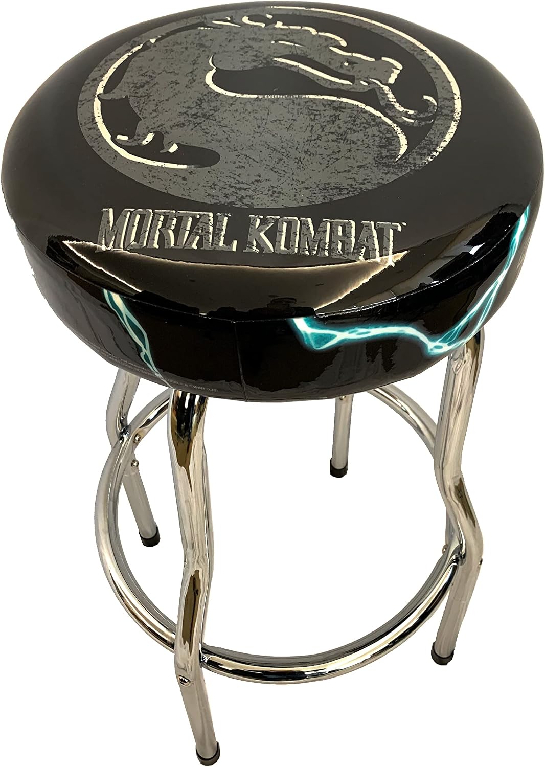 Tabouret Midway – Arcade1up, Taille Ajustable de 50 cm à 75 cm, Multicolore, Noir/Argent