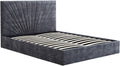 Têtes de lit – Vente-, Vente- - Lit Coffre 140 x 190 cm - Tissu texturé, Gris Anthracite - RIBIOLA