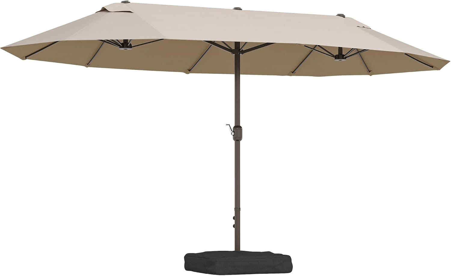 Parasol de jardin exterieur parasol double rectangulaire 4 – Outsunny, pour balcon, 4H m avec ouverture fermeture manivelle, 6L x 2, 7l x 2