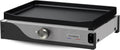 LE MARQUIER Plancha La Petite Francaise Electrique 150 Duo – Plaque fonte émaillée (50x35) avec trou, Noir/Argent
