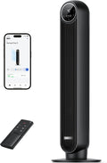DREO Ventilateur tour intelligent avec fonction WiFi – ventilateur silencieux avec contrôle vocal et télécommande, 4 modes, 4 vitesses, minuterie 8H